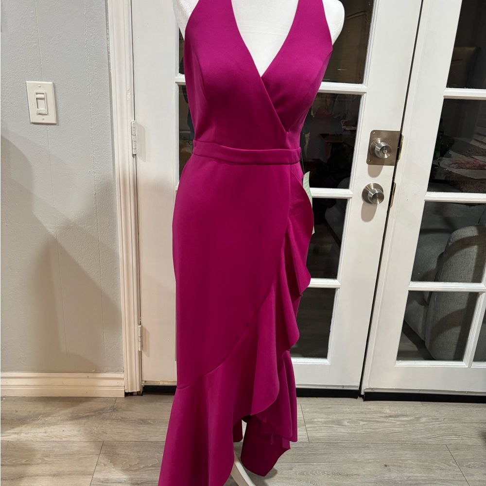 JCPenney Fuchsia Asymmetrical Dress